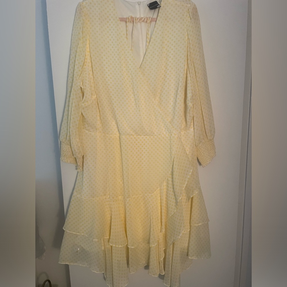 plus size yellow polka dot dress